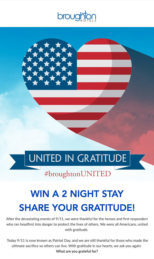 broughtonUNITED | Patriot Day Email & Social Campaign